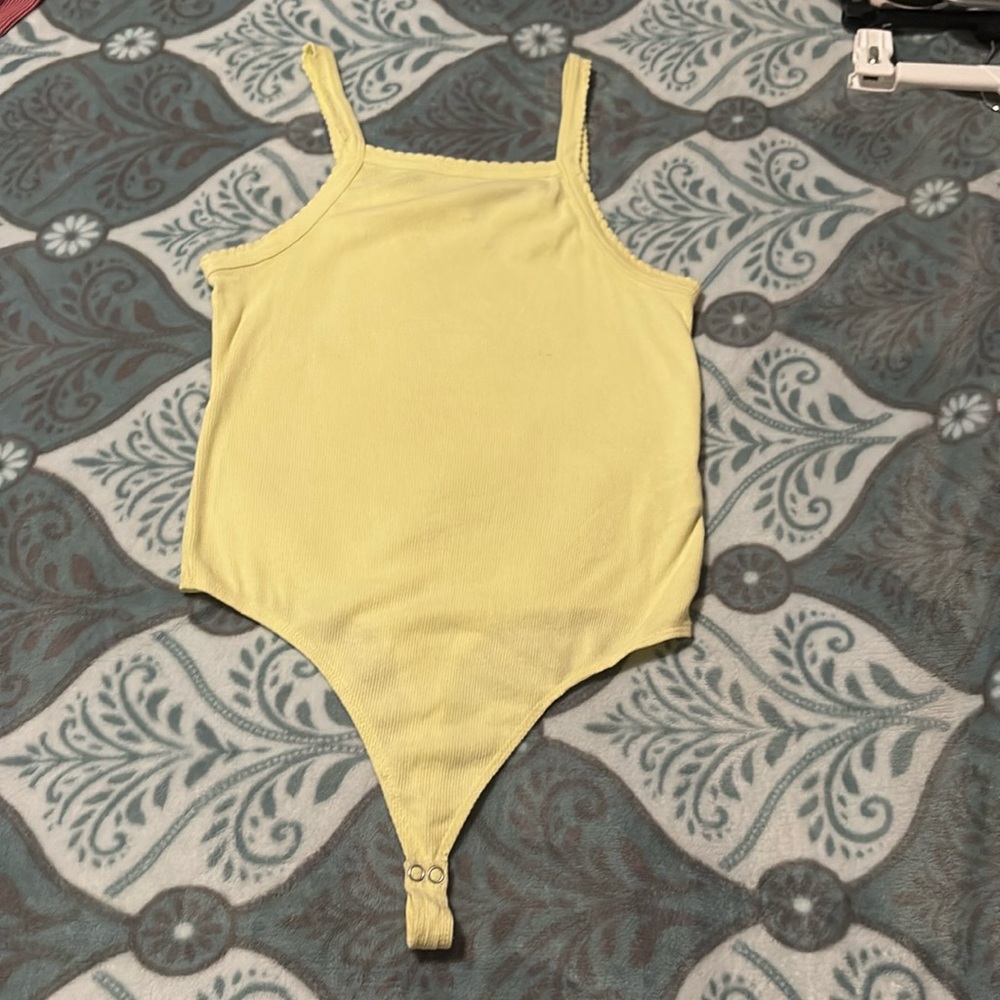 Used S, BP Yellow bodysuit thong tank